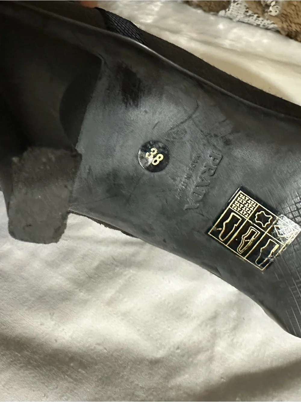 Prada Black Stretch Over-the-Knee Kitten Heel Boots